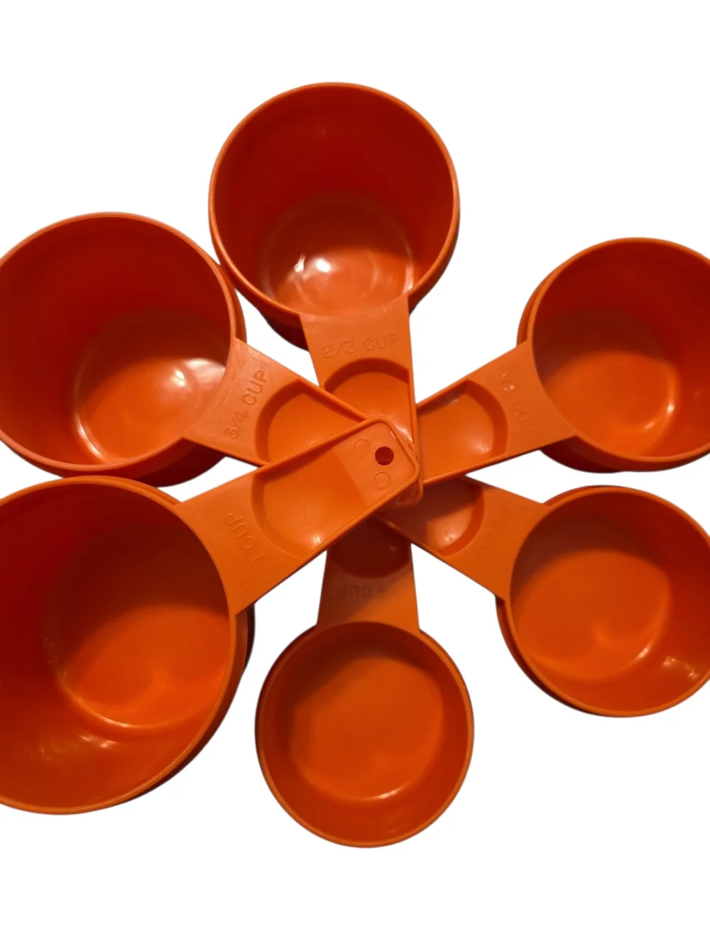 Tupperware Vintage Nesting Measuring Cups - Set of 6 Color Harvest/Pumpkin